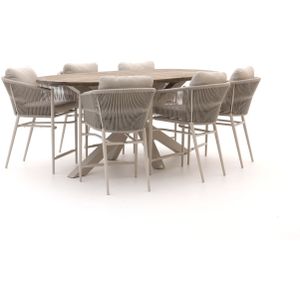 Bellagio Mineo/ROUGH-Y Ellips 240cm high dining tuinset 7-delig