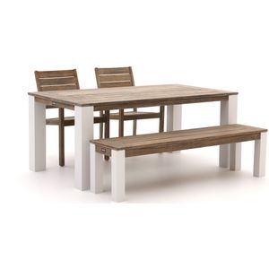 ROUGH-S/ROUGH-X 180cm dining tuinset met bank 4-delig stapelbaar