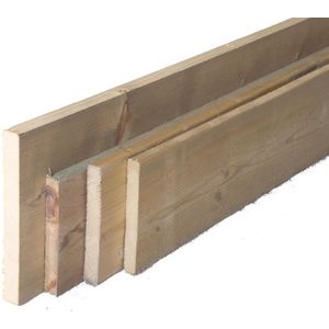 geïmpregneerd geschaafde grenen schuttingplank, afm. 1,7 x 14,0 cm, lengte 180 cm, B-keus