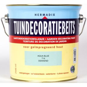 Hermadix tuindecoratiebeits, dekkend, nr. 714 aqua blue, blik 2,5 liter