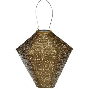 LUMIZ diamant lampion, Sashiko, op zonne-energie, diam. 28 cm, goud