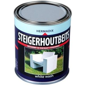 Hermadix steigerhoutbeits, transparant, white wash, blik 0,75 liter