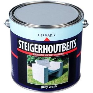 Hermadix steigerhoutbeits, transparant, grey wash, blik 2,5 liter
