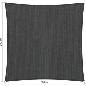 Shadow schaduwdoek, vierkant, afmeting 3 x 3 m - cool grey