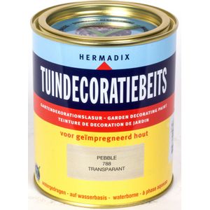 Hermadix tuindecoratiebeits, transparant, nr. 788 pebble, blik 0,75 liter