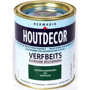 Hermadix houtdecor verfbeits, dekkend, nr. 621 waterland groen, blik 0,75 liter