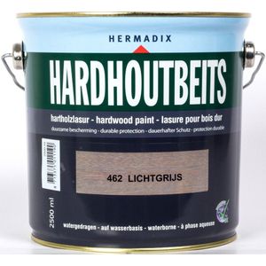Hermadix hardhoutbeits, transparant, nr. 462 lichtgrijs, blik 2,5 liter