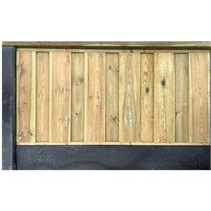 hout/betonschutting 12x12-systeem, plm. 110 cm hoog - per 1,9 m (plm.) - geïmpregneerd dichtscherm - antraciet 12x12 (glad)