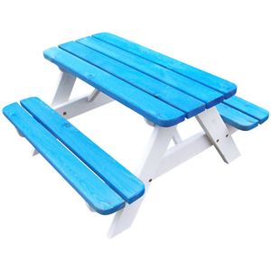Kinderpicknicktafel, bladmaat 90 x 38 cm, blauw/wit, showmodel