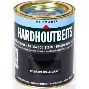 Hermadix hardhoutbeits, transparant, nr. 465 zwart, blik 0,75 liter