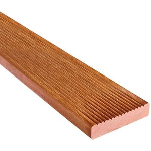 Hardhouten vlonderplank - fijne ribbel/glad - afm. 1,9 x 9 cm - lengte 244 cm
