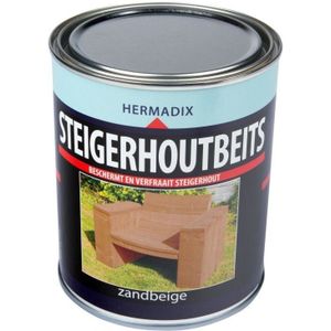 Hermadix steigerhoutbeits, transparant, zandbeige, blik 0,75 liter