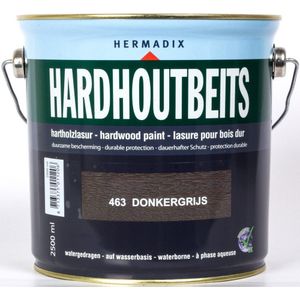 Hermadix hardhoutbeits, transparant, nr. 463 donkergrijs, blik 2,5 liter