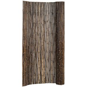 Bamboe tuinscherm op rol 180 x 100 cm, bruin/zwart