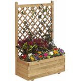 Woodvision houten bloembak met rechttrellis, afm.  90 x 30 x 140 cm geimpregneerd vuren