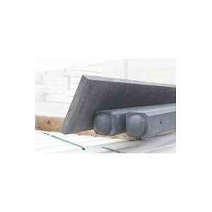 beton tussenpaal/eindpaal 10x10x275, 74 cm sleuf, glad met bolkop, antraciet