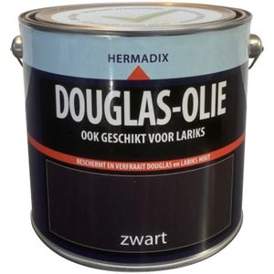 Hermadix douglas olie, transparant, zwart, blik 2,5 liter