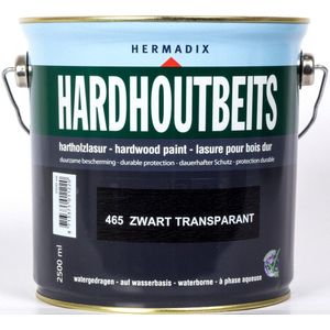 Hermadix hardhoutbeits, transparant, nr. 465 zwart, blik 2,5 liter
