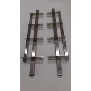 Shutter framewerk, 2 stuks  - 50 cm - rvs, rvs kleur