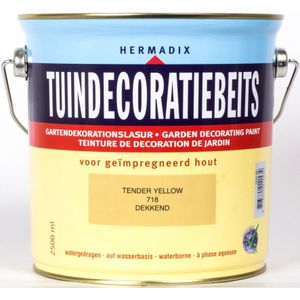 Hermadix tuindecoratiebeits, dekkend, nr. 718 tender yellow, blik 2,5 liter
