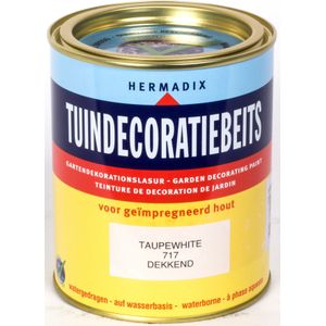 Hermadix tuindecoratiebeits, dekkend, nr. 717 taupe white, blik 0,75 liter