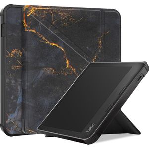 imoshion Ereader Cover / Hoesje Geschikt voor Kobo Libra Colour - imoshion Design Origami Bookcase - Black Marble