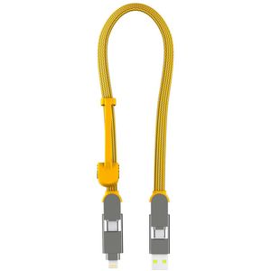 Rolling Square inCharge® XL 6-in-1 snellaadkabel - 30 cm - Yellow