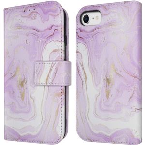 iMoshion Design Bookcase voor de iPhone SE (2022 / 2020) / 8 / 7 / 6(s) - Purple Marble