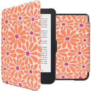 iMoshion Design Slim Hard Case Sleepcover voor de Kobo Clara 2E / Tolino Shine 4 - Orange Flowers Connect