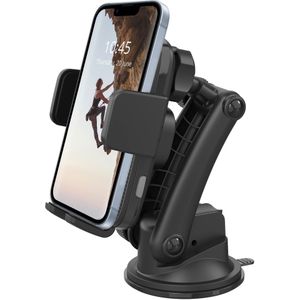 Accezz Telefoonhouder auto voor de iPhone 15 Pro Max - Draadloze oplader - Dashboard en voorruit - Zwart