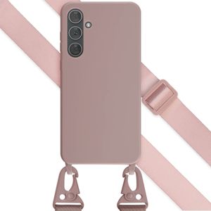 Selencia Siliconen hoesje met afneembaar koord voor de Samsung Galaxy A35 - Sand Pink