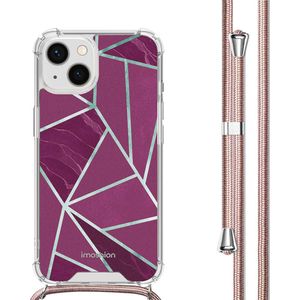 iMoshion Design hoesje met koord voor de iPhone 13 - Bordeaux Graphic