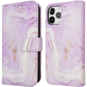 iMoshion Design Bookcase voor de iPhone 12 (Pro) - Purple Marble