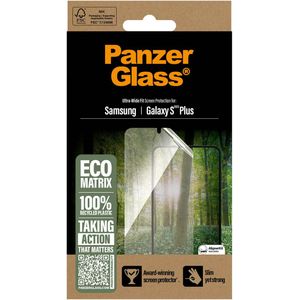 PanzerGlass Matrix Recycled Ultra-Wide Fit Anti-Bacterial Screenprotector incl. applicator voor de Samsung Galaxy S25 Plus