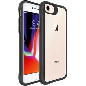 iMoshion Rugged Hybrid Case voor de iPhone SE (2022 / 2020) / 8 / 7 - Zwart / Transparant