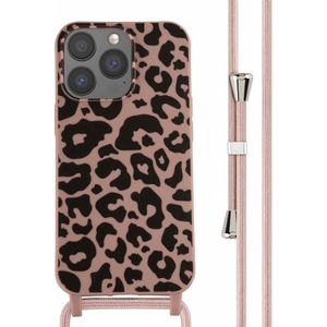 iMoshion Siliconen design hoesje met koord voor de iPhone 13 Pro - Animal Pink
