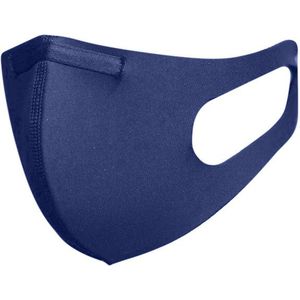 Blackspade Uniseks wasbaar mondkapje volwassenen - Herbruikbaar, stretch katoen - Medium - Blauw