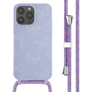 iMoshion Siliconen design hoesje met koord voor de iPhone 14 Pro Max - Butterfly