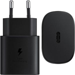 Originele Fast Charging Adapter USB-C voor de Samsung Galaxy A52s - Oplader - USB-C aansluiting - 25 Watt - Zwart