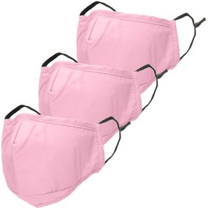 iMoshion 3-Pack Herbruikbaar, wasbaar mondkapje 3-laags katoen - Roze