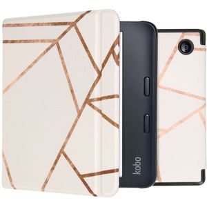 imoshion Design Slim Hard Case Sleepcover met stand Kobo Libra 2 / Tolino Vision 6 - White Graphic
