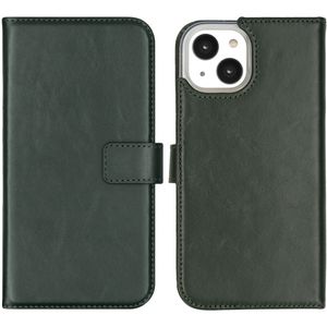 Selencia Echt Lederen Bookcase voor de iPhone 14 - Groen