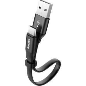 Baseus Nimble Series USB-A naar USB-C-kabel extra kort - 23 centimeter - Zwart