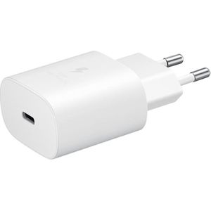 Fast Charging Adapter USB-C voor de Samsung Galaxy A12 - 25 Watt - Wit