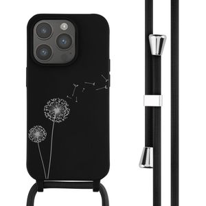 iMoshion Siliconen design hoesje met koord voor de iPhone 14 Pro - Dandelion Black