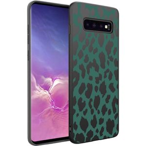 iMoshion Design hoesje voor de Samsung Galaxy S10 - Luipaard - Groen / Zwart