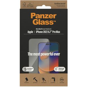 PanzerGlass Ultra-Wide Fit Anti-Bacterial Screenprotector incl. applicator voor de iPhone 14 Pro Max