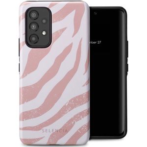 Selencia Vivid Backcover voor de Samsung Galaxy A53 - Colorful Zebra Old Pink