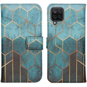 iMoshion Design Softcase Bookcase voor de Samsung Galaxy A12 - Green Honeycomb