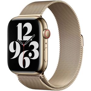 Milanese Loop Band voor de Apple Watch Series 1 t/m 10 / SE / Ultra (2) (44/45/46/49 mm) - Gold